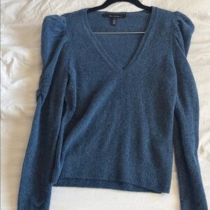 White House Black Market Blue Knit Sweater Top